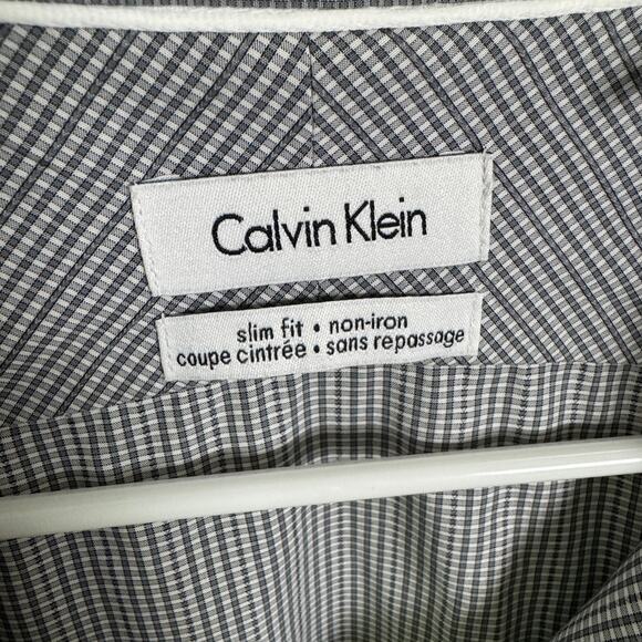 Calvin Klein Slim Fit Non-Iron Button-Up Shirt US Men's 17/32-33 - Picture 4 of 8